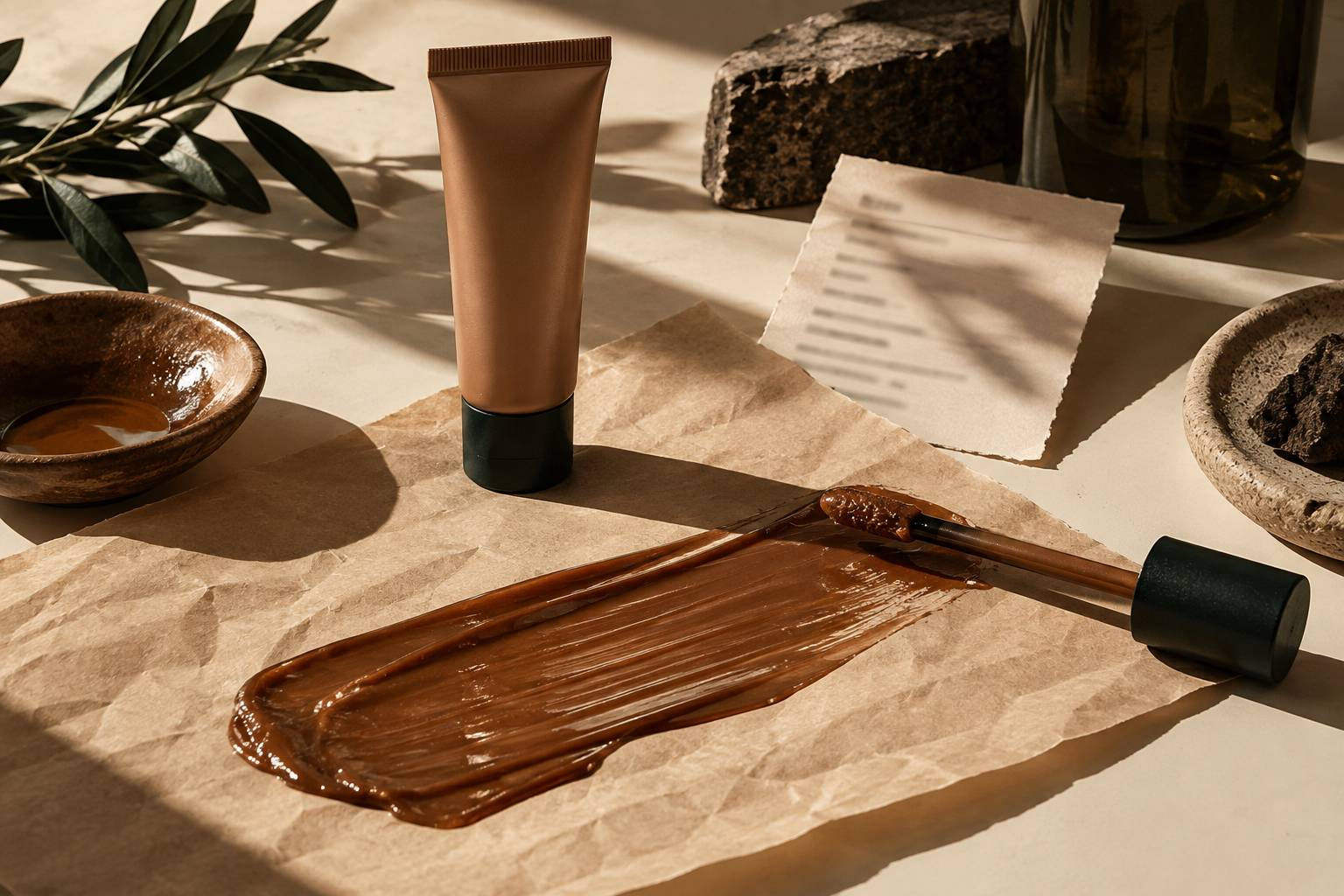 Détail de la texture brillante d'un gloss avec son applicateur
